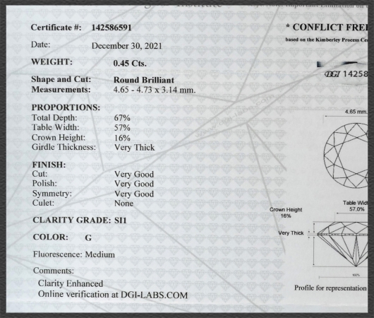 Brillant 585 Gold Anhänger; 0,45ct mit DGI Zertifikat